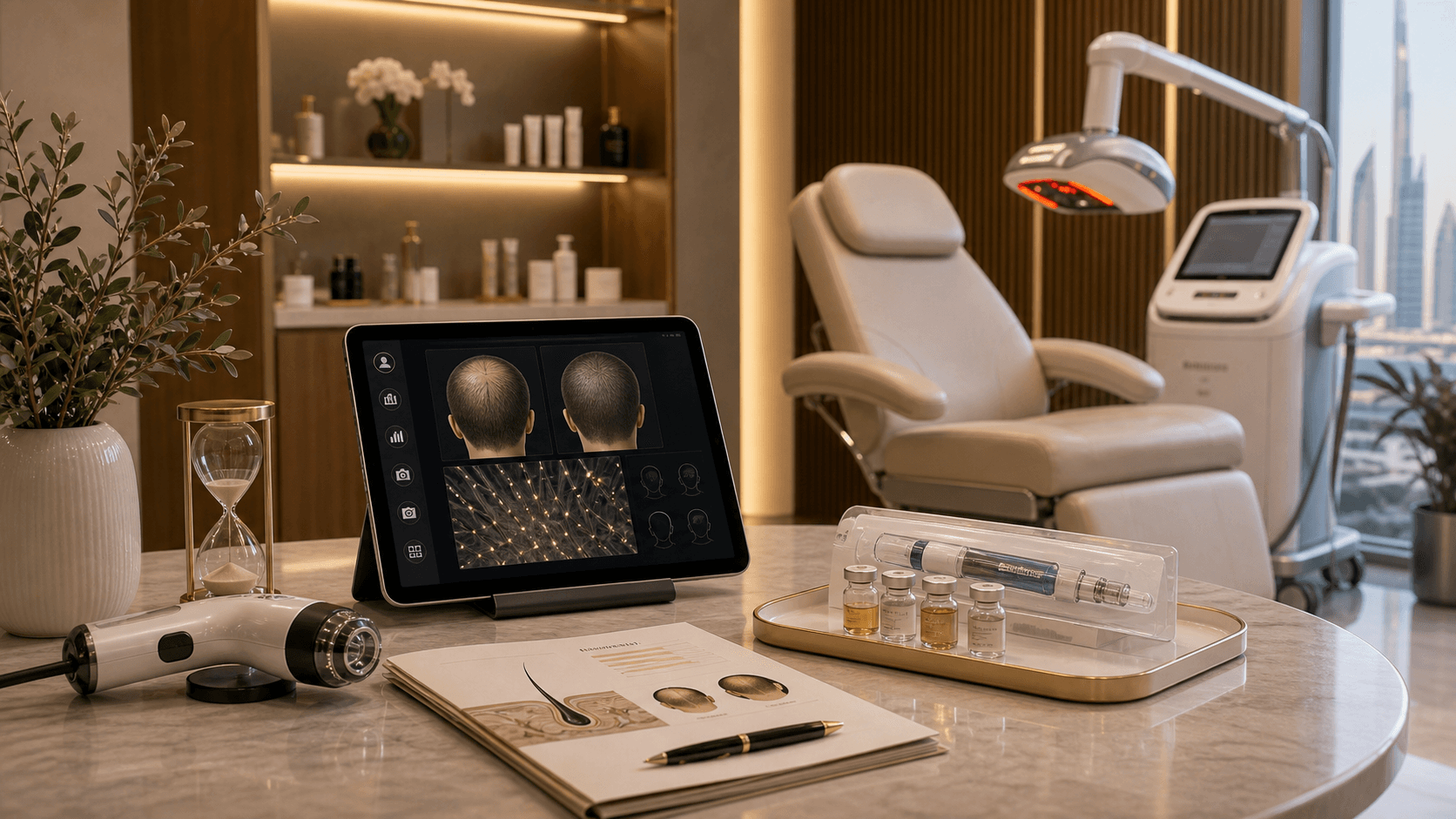 Hair restoration diagnosis setup for men and women at Endless Beauty Clinic Dubai