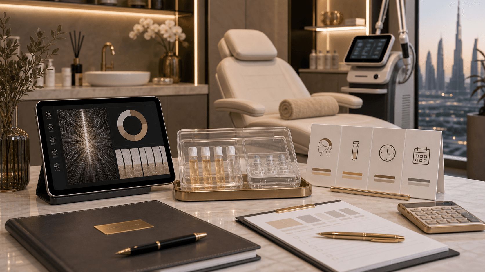 PRP hair treatment planning appointment for cost factors at Endless Beauty Clinic Dubai
