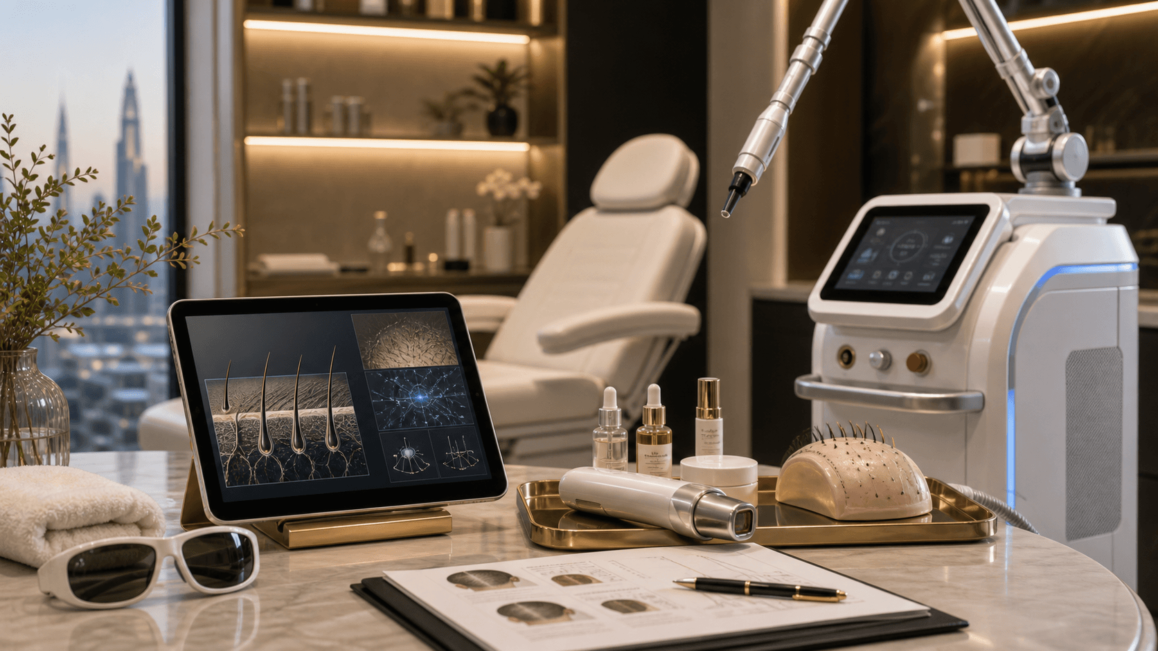 Fotona laser hair restoration technology setup at Endless Beauty Clinic Dubai