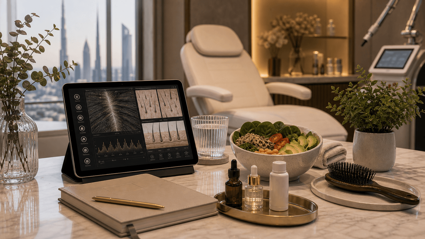 Stress diet and hair loss wellness appointment setup at Endless Beauty Clinic Dubai