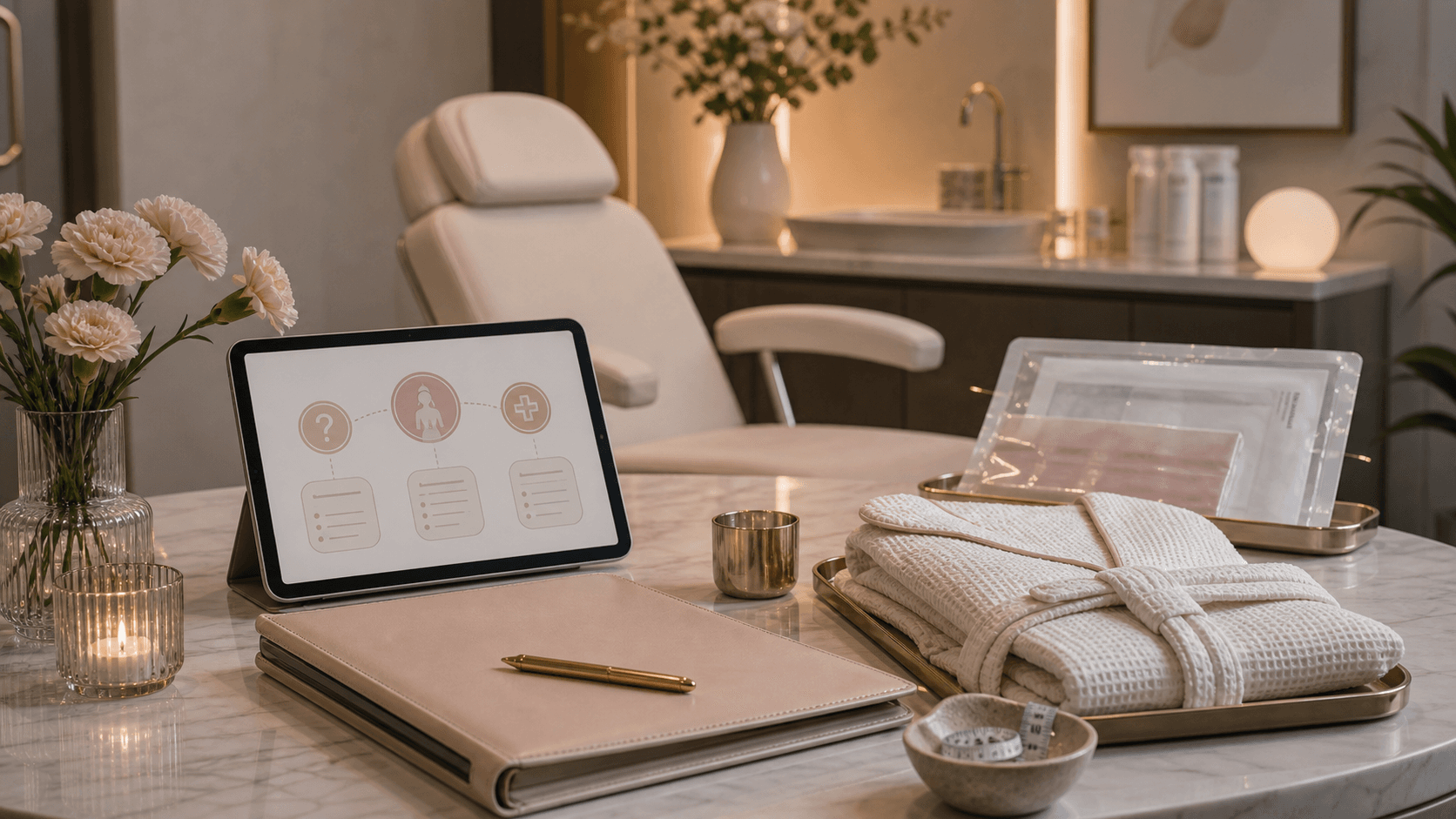 Discreet labiaplasty appointment planning setup at Endless Beauty Clinic Dubai