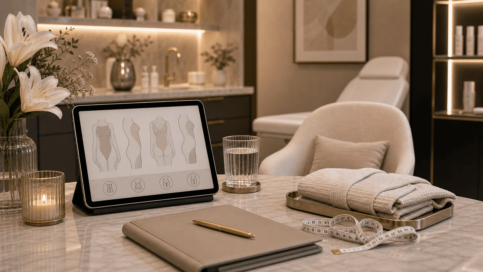 Liposuction body contouring appointment setup at Endless Beauty Clinic Dubai