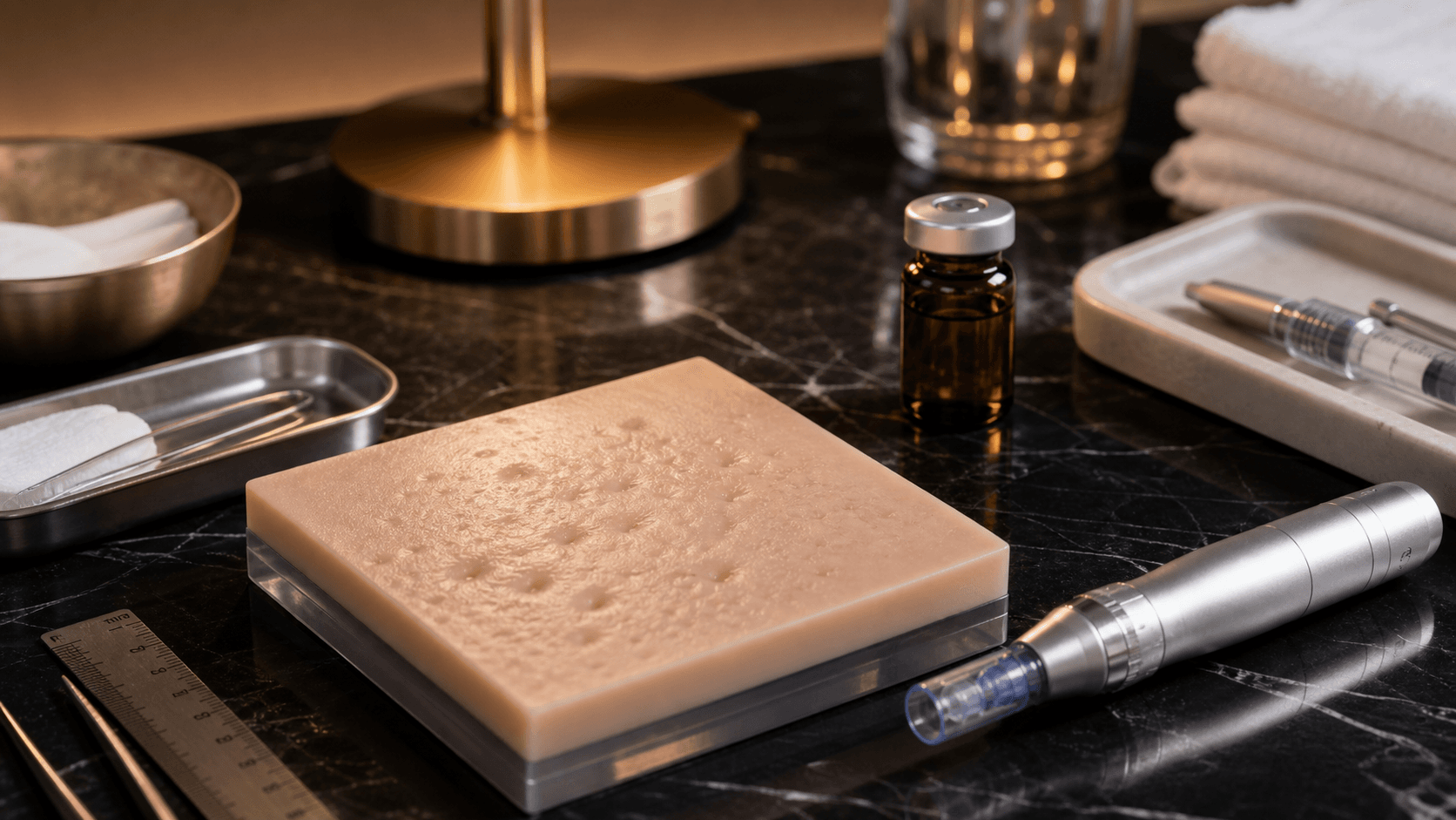 PRP acne scar treatment planning with skin texture model at Endless Beauty Clinic Dubai