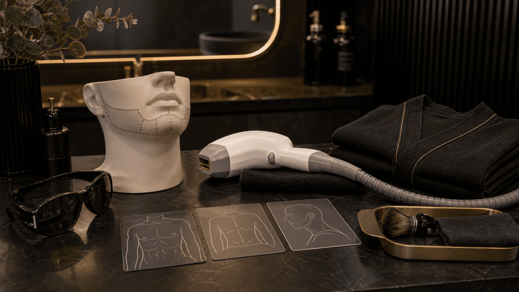Men laser hair removal grooming setup at Endless Beauty Clinic Dubai
