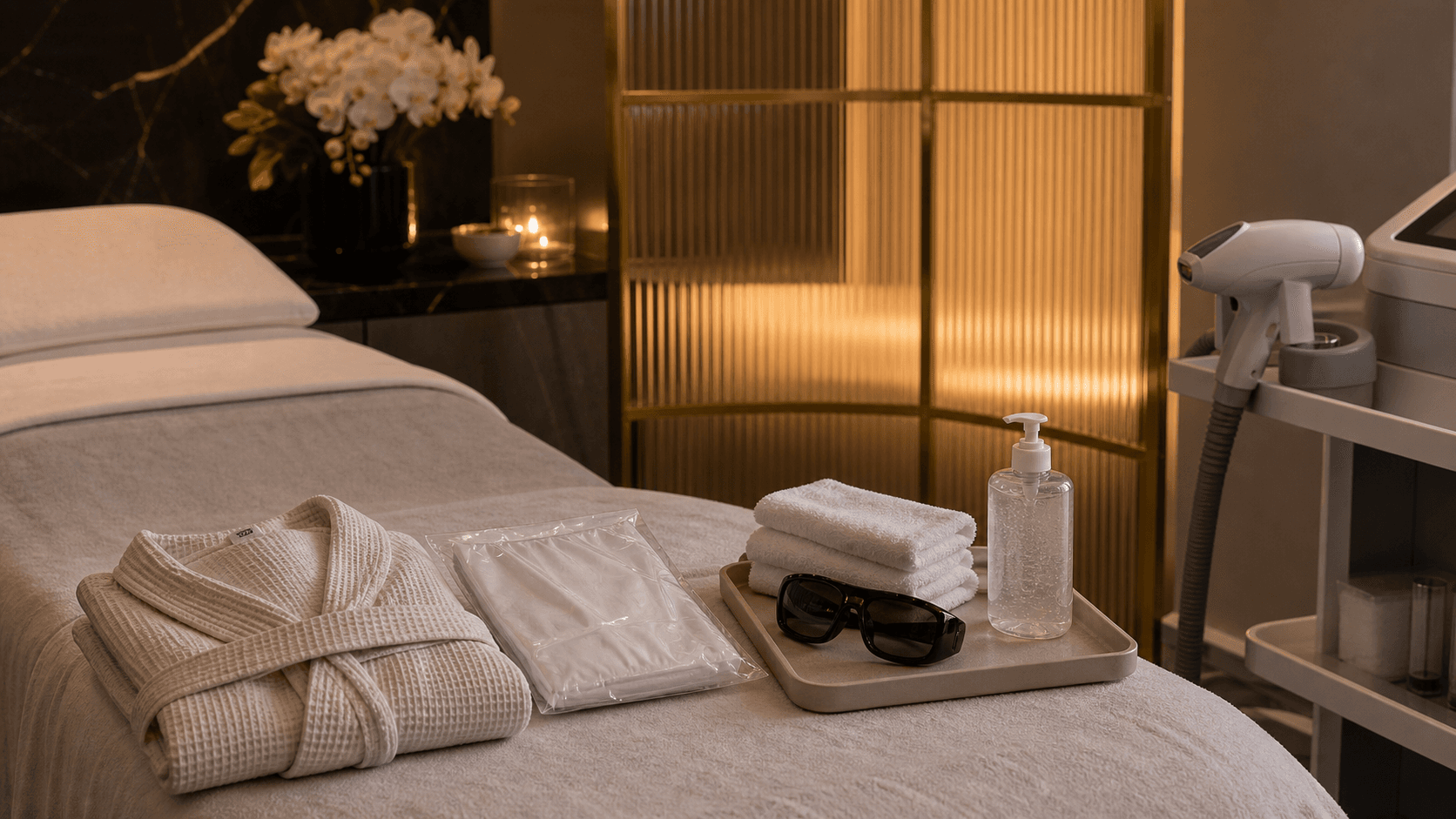 Private Brazilian and bikini laser hair removal room setup at Endless Beauty Clinic Dubai