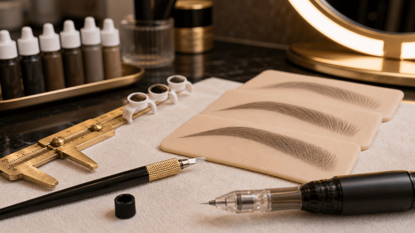 Microblading and brow technique mapping tools at Endless Beauty Clinic Dubai