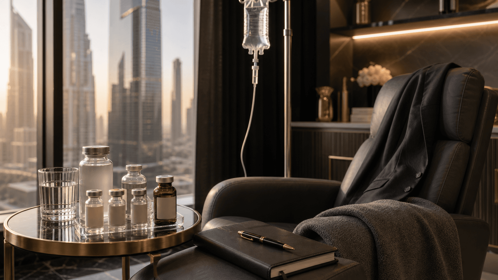 Energy and recovery IV drip setup for busy professionals at Endless Beauty Clinic Dubai