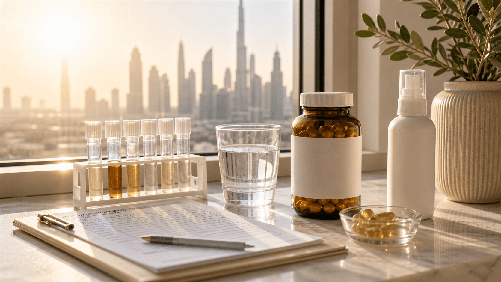 Vitamin D deficiency screening setup with UAE sunlight at Endless Beauty Clinic Dubai