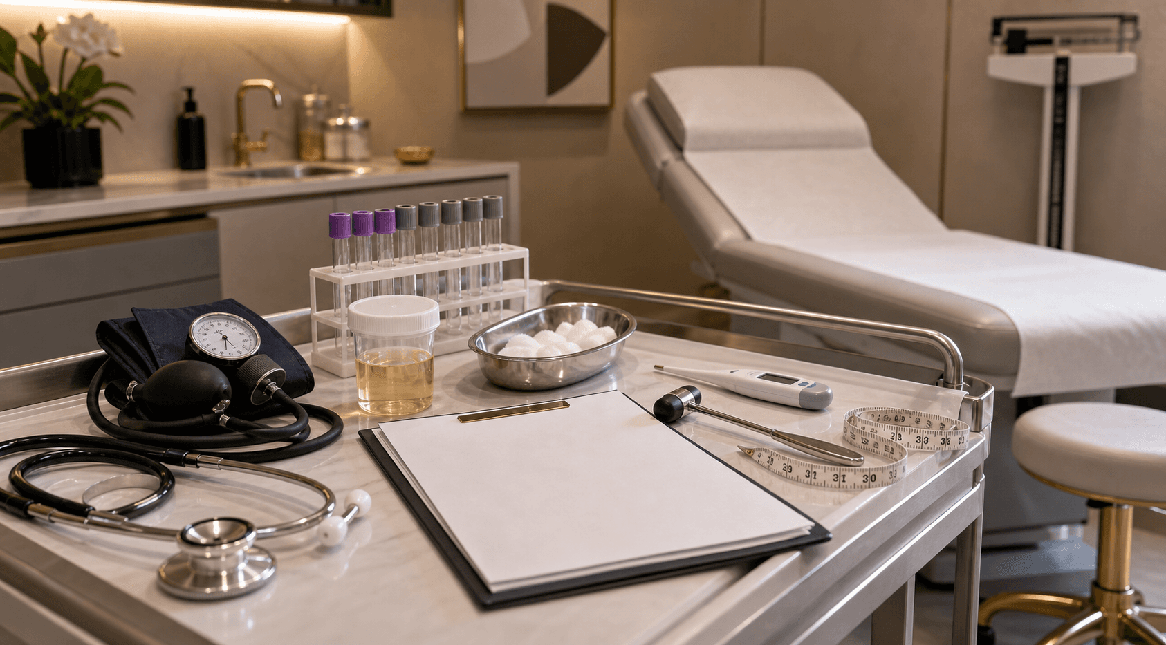General health check up clinical tray at Endless Beauty Clinic Dubai