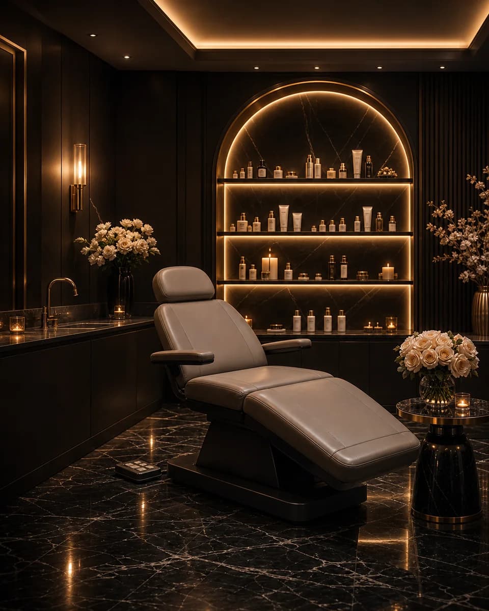 Endless Beauty Clinic dark luxury treatment room